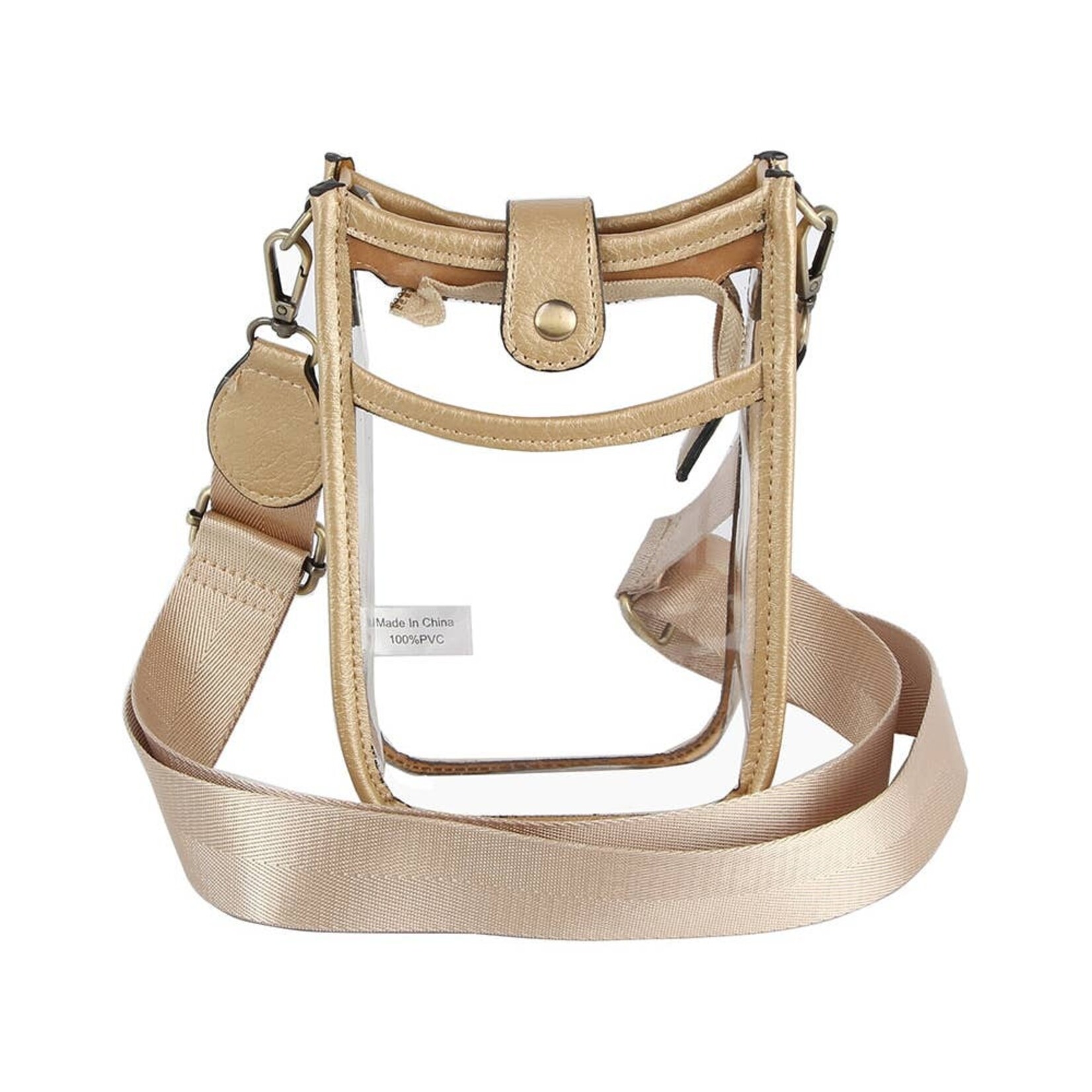 Handbag Factory Corp Handbag Factory Clear Crossbody | Gold