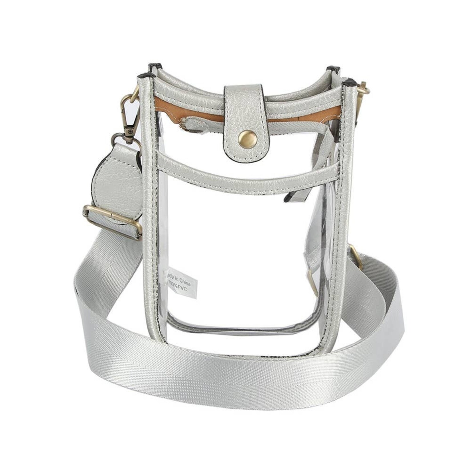 Handbag Factory Corp Handbag Factory Clear Crossbody | Silver