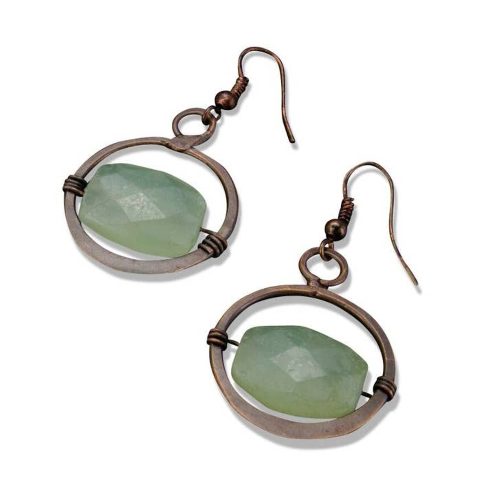 Anju Anju Copper Circle Earrings with Aventurine