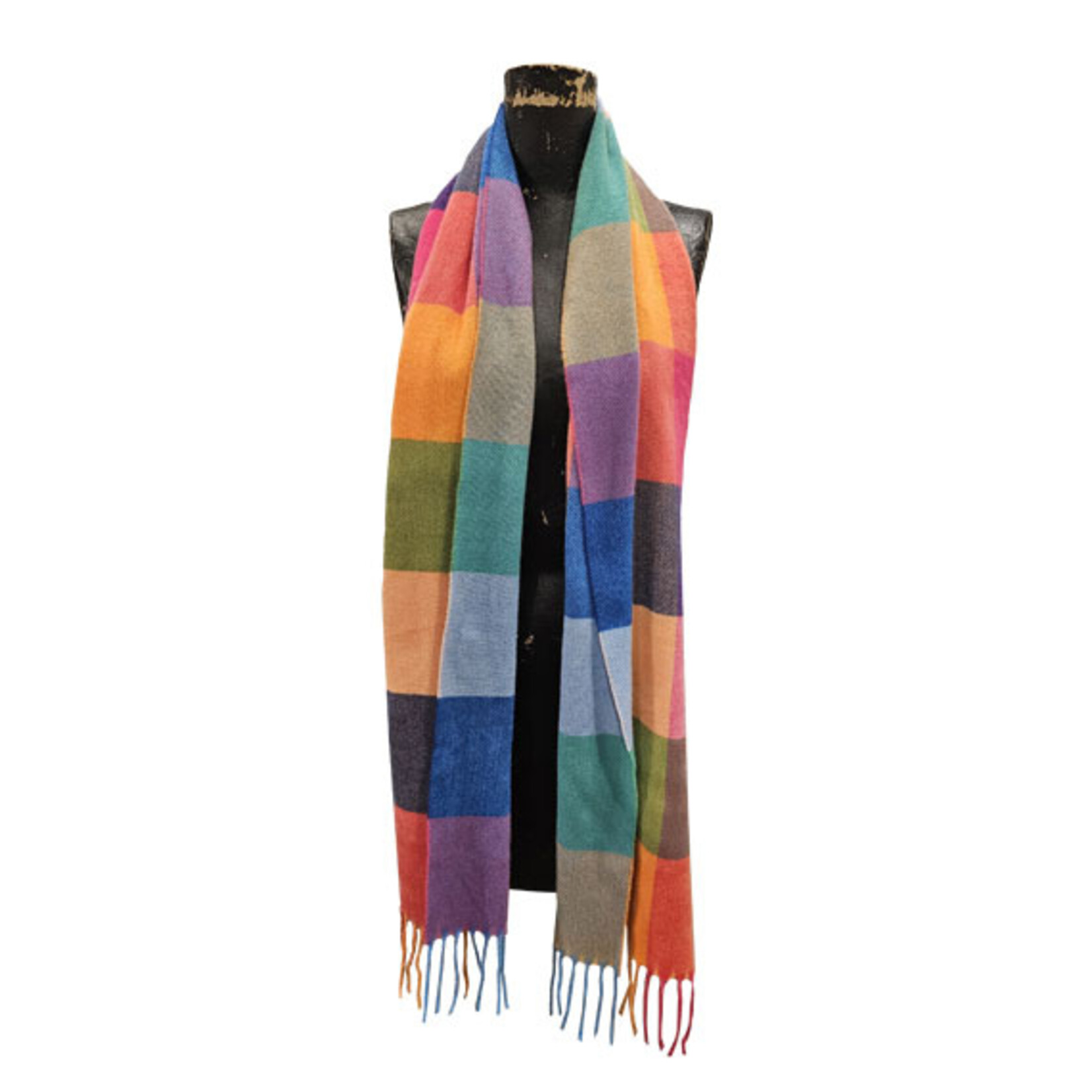 Mediterranean Concepts Access by Mediterranean Bright Block Check Cashmere Touch Muffler