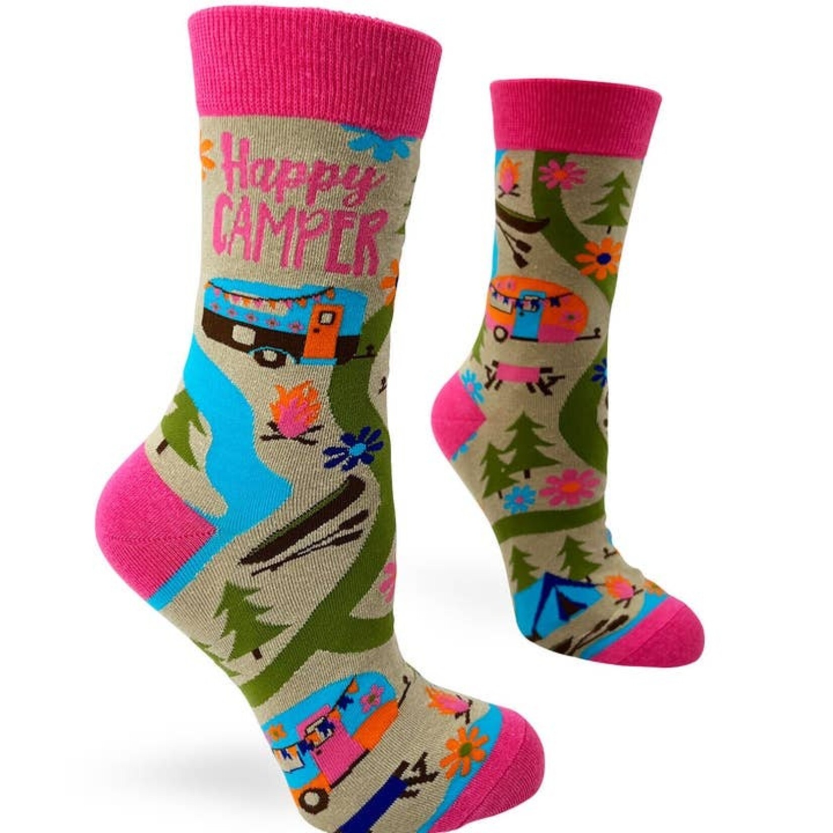 Fabdaz Fabdaz- Happy Camper Women's Crew Socks