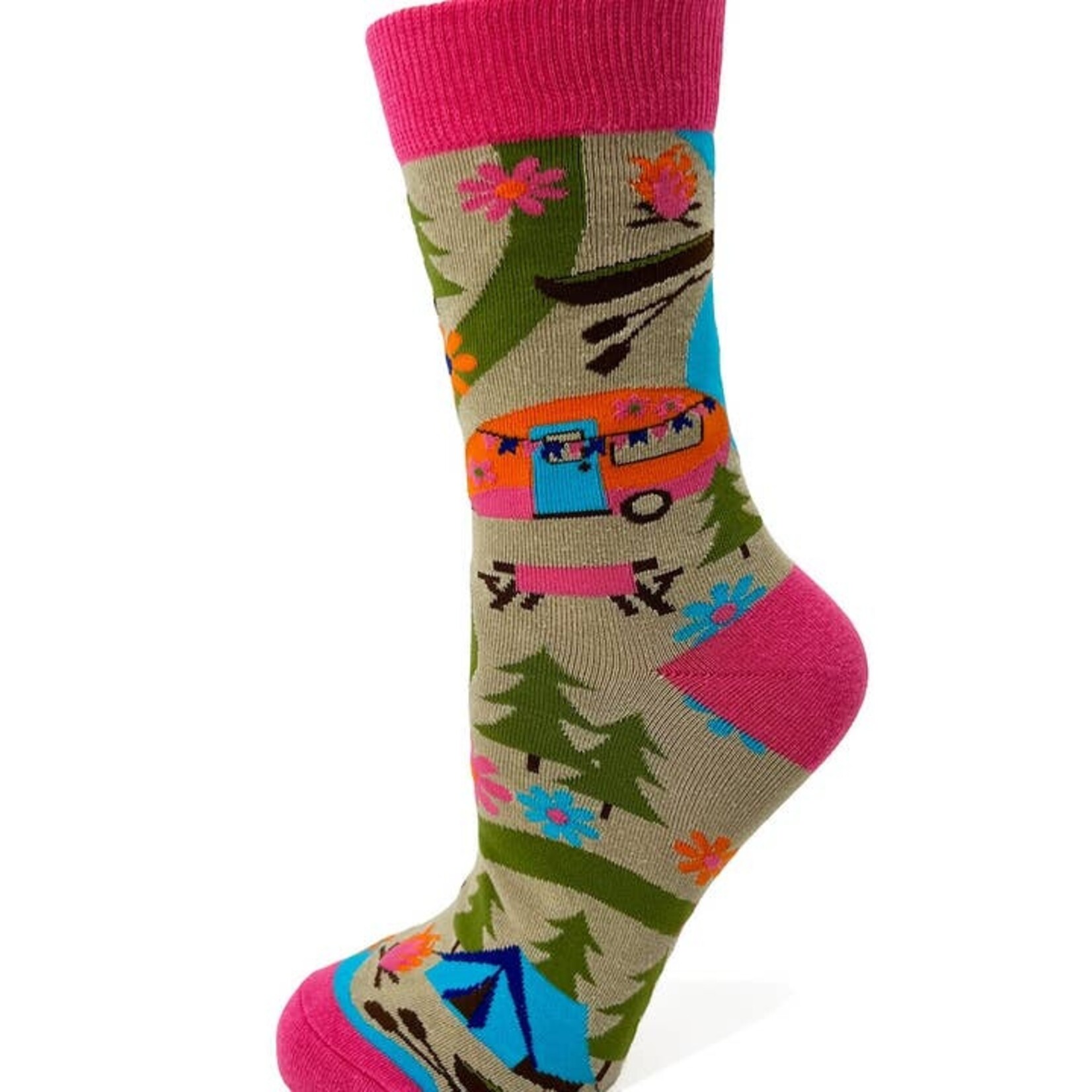 Fabdaz Fabdaz- Happy Camper Women's Crew Socks
