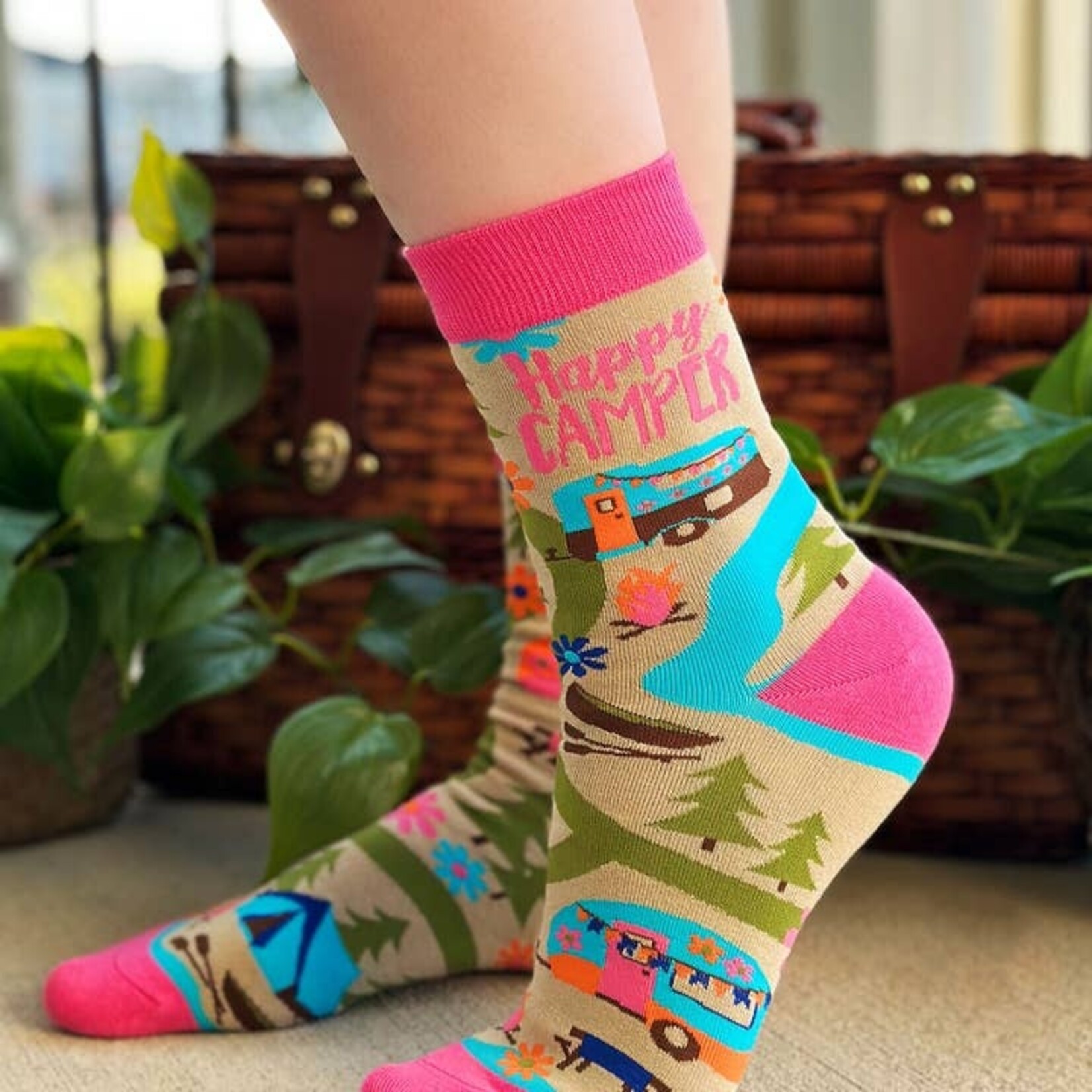 Fabdaz Fabdaz- Happy Camper Women's Crew Socks