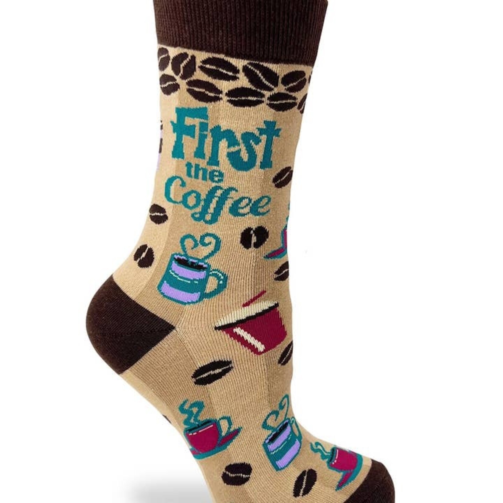Fabdaz Fabdaz- First the Coffee Then the Things Women's Crew Socks