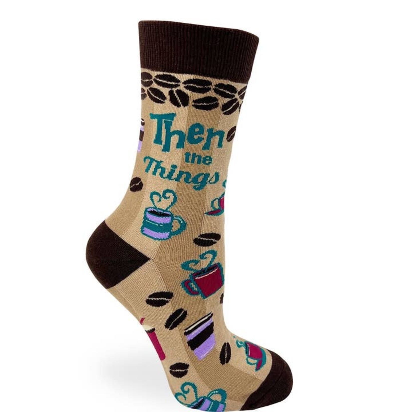 Fabdaz Fabdaz- First the Coffee Then the Things Women's Crew Socks