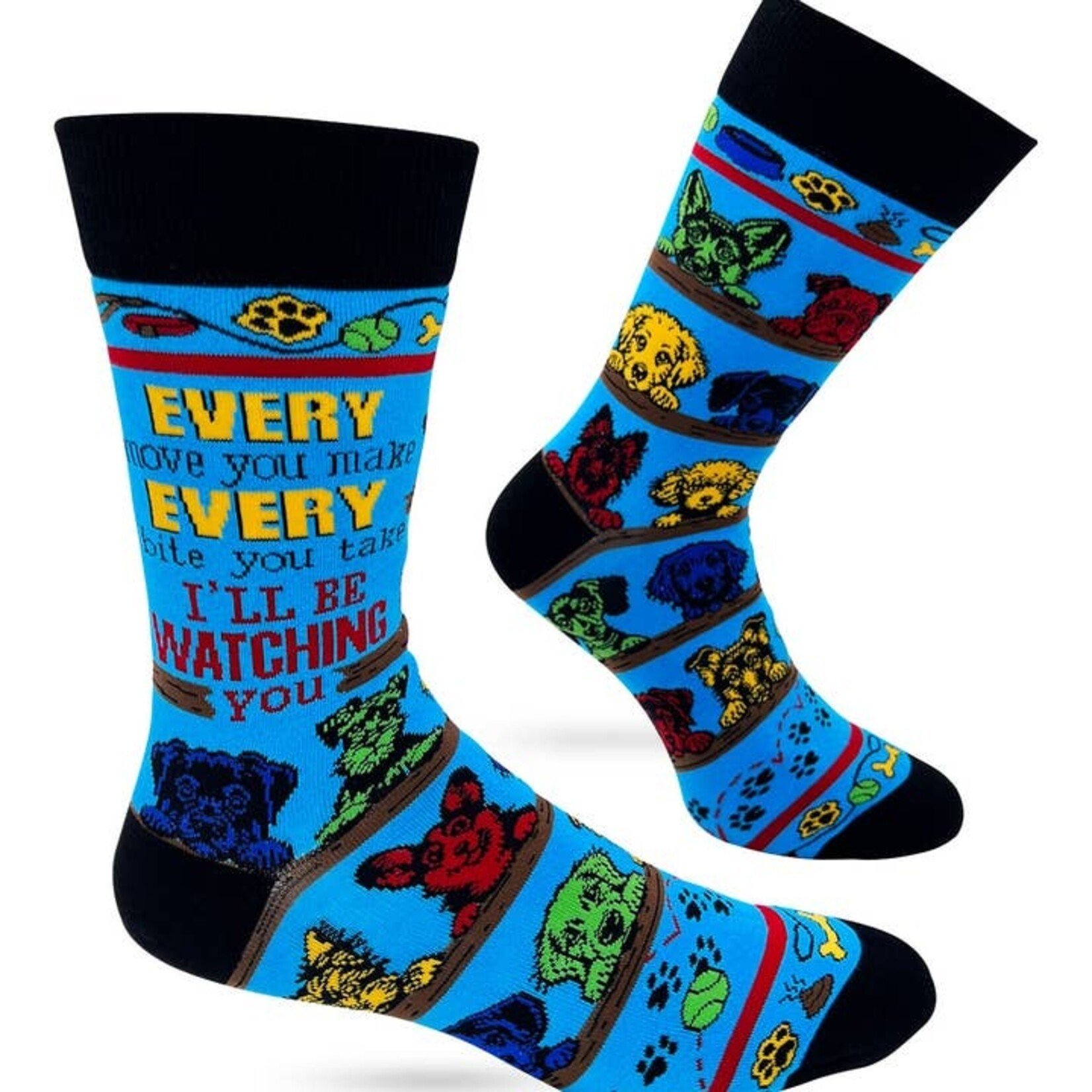 Fabdaz Fabdaz- Every Move You Make, Every Bite You Take I'll Be Watching You Men's Novelty Crew Socks