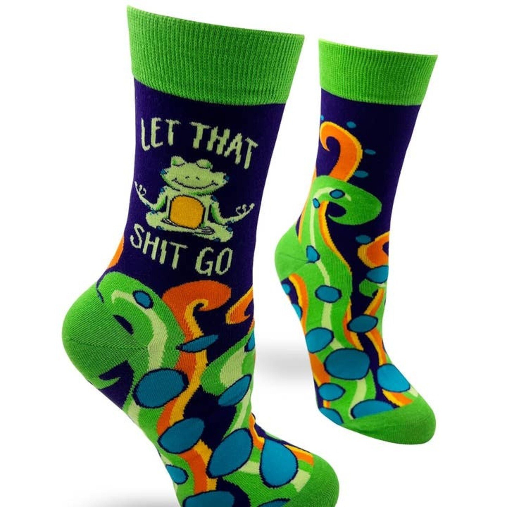 Fabdaz Let That Shit Go Funny Ladies' Novelty Crew Socks