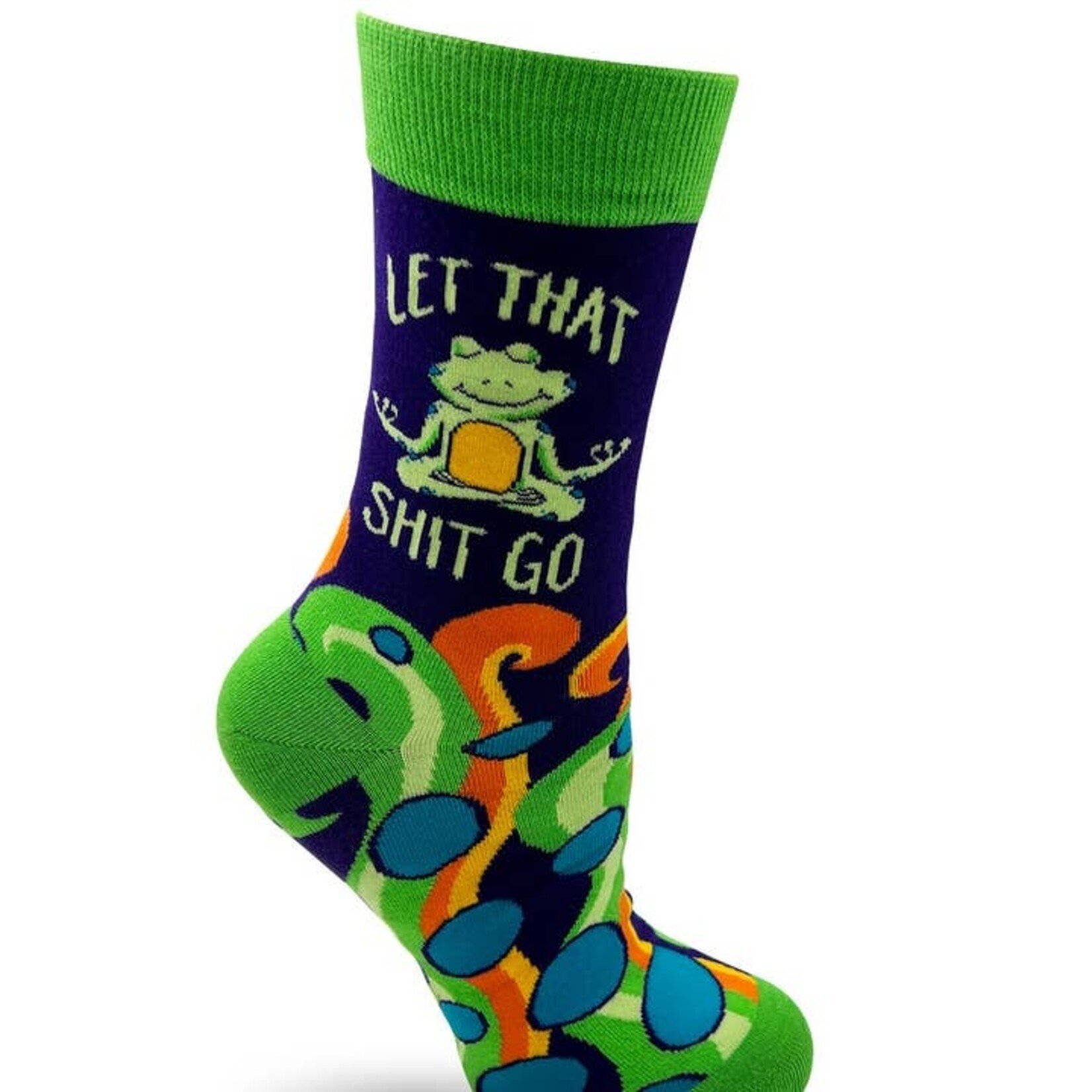 Fabdaz Let That Shit Go Funny Ladies' Novelty Crew Socks