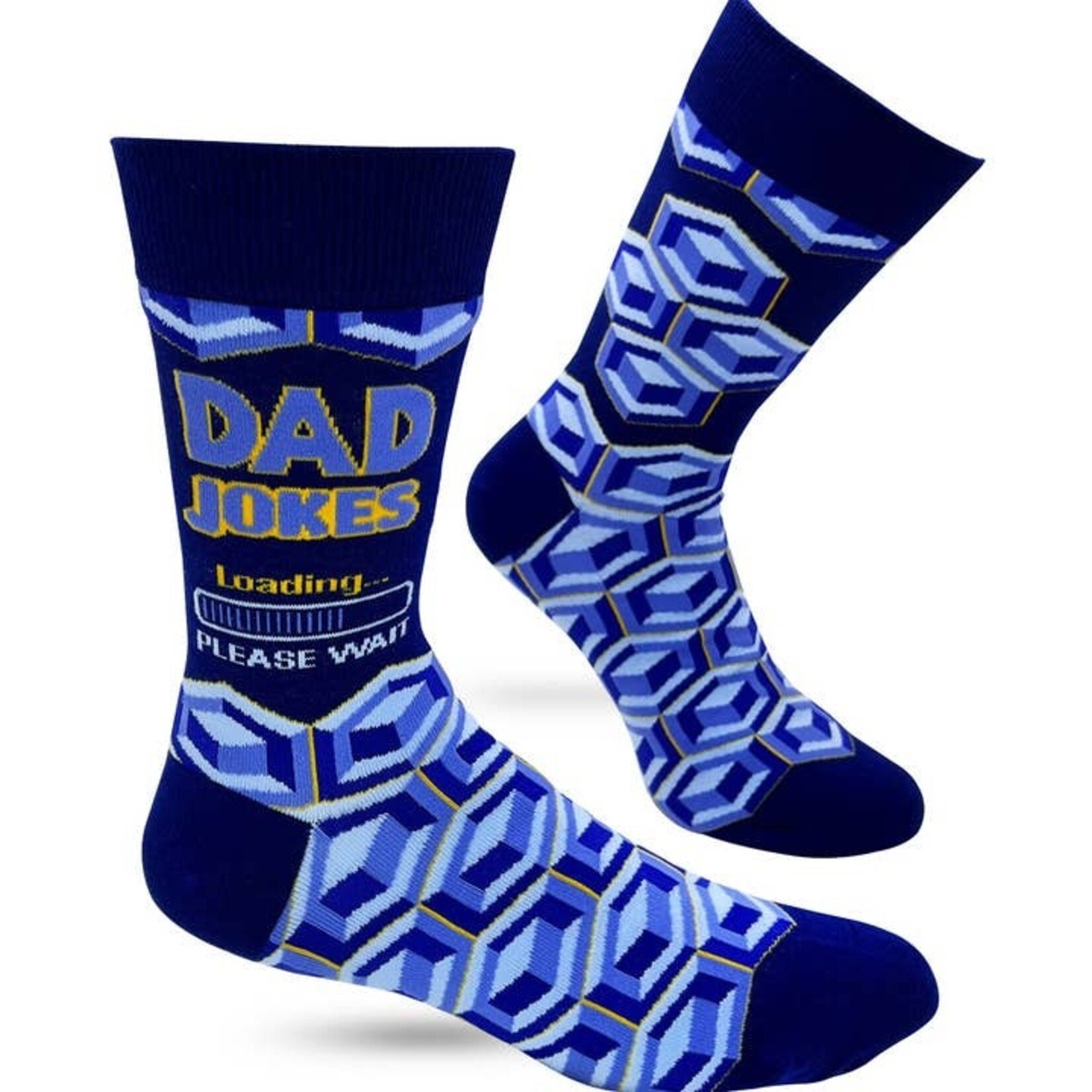 Fabdaz Fabdaz- Dad Jokes Loading... Please Wait Men's Novelty Crew Socks