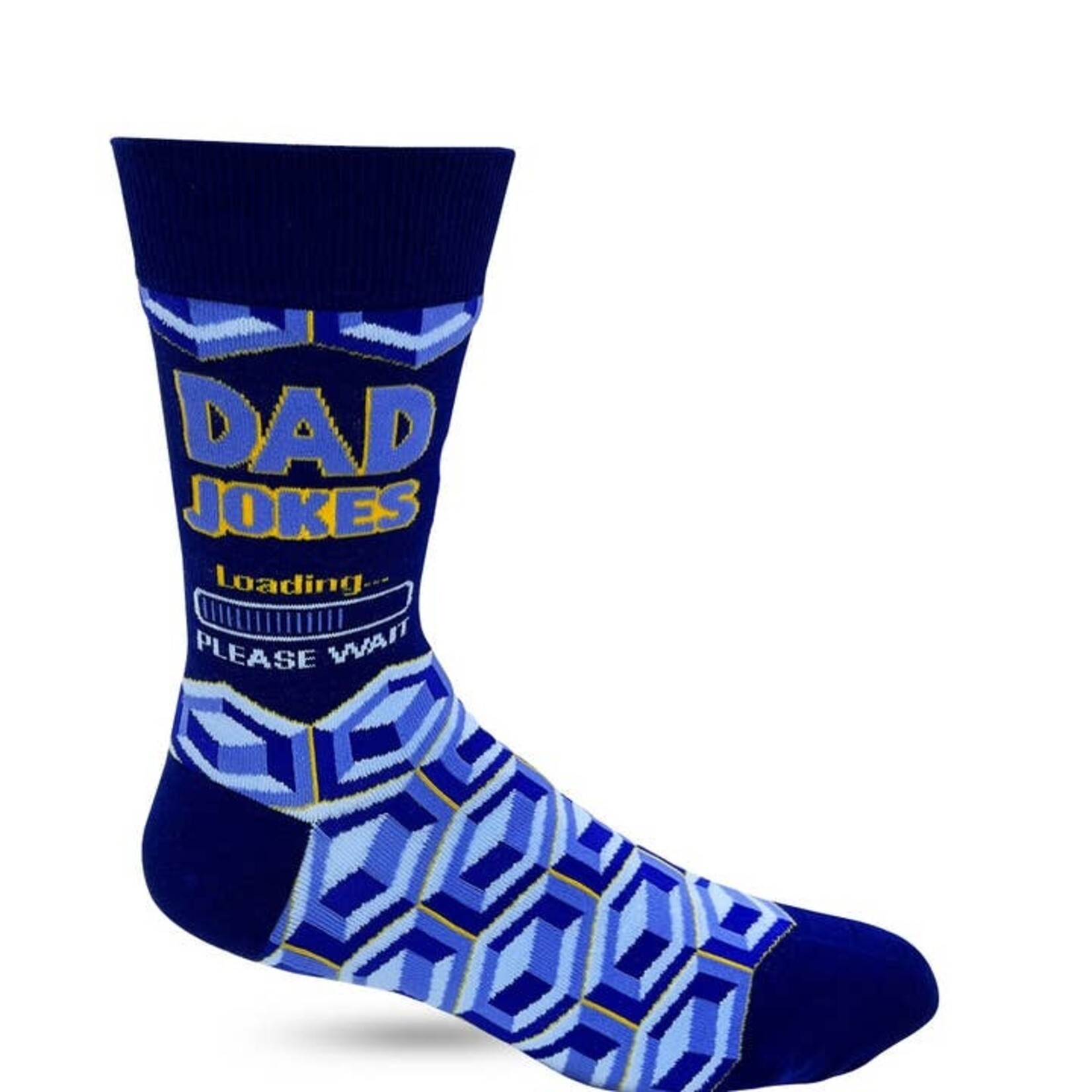 Fabdaz Fabdaz- Dad Jokes Loading... Please Wait Men's Novelty Crew Socks