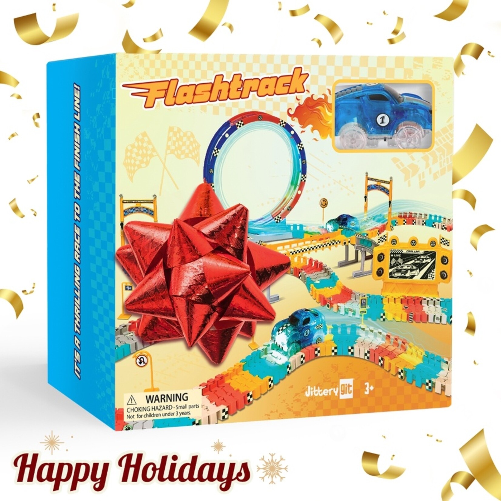 Jittery Git Jittery Git- Flashtrack Glow in the Dark Racing & Building Track Set