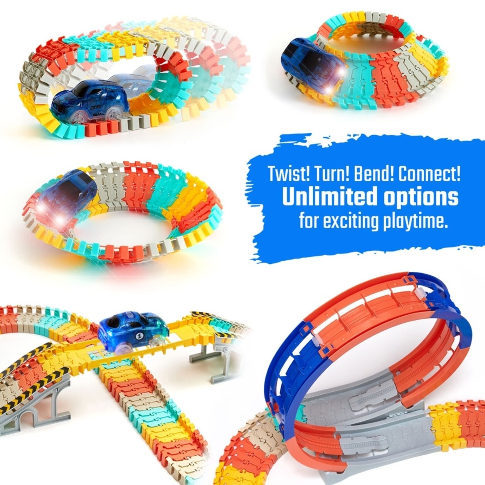 Jittery Git Jittery Git- Flashtrack Glow in the Dark Racing & Building Track Set