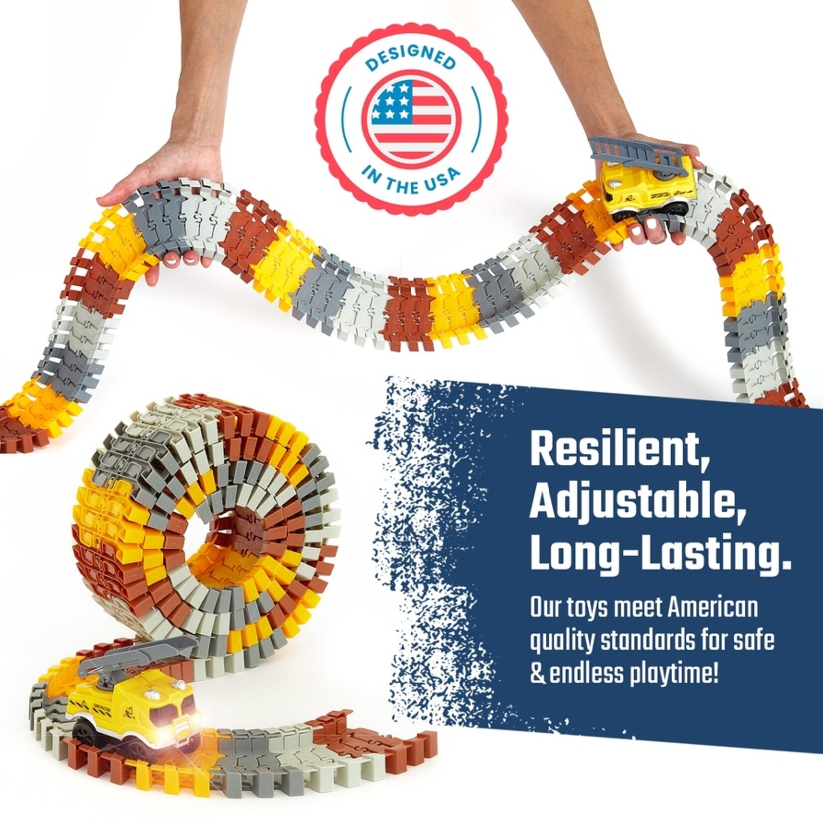 Jittery Git Jittery Git- Construction Toy Track Car Set - Stem Glow in the Dark Toys