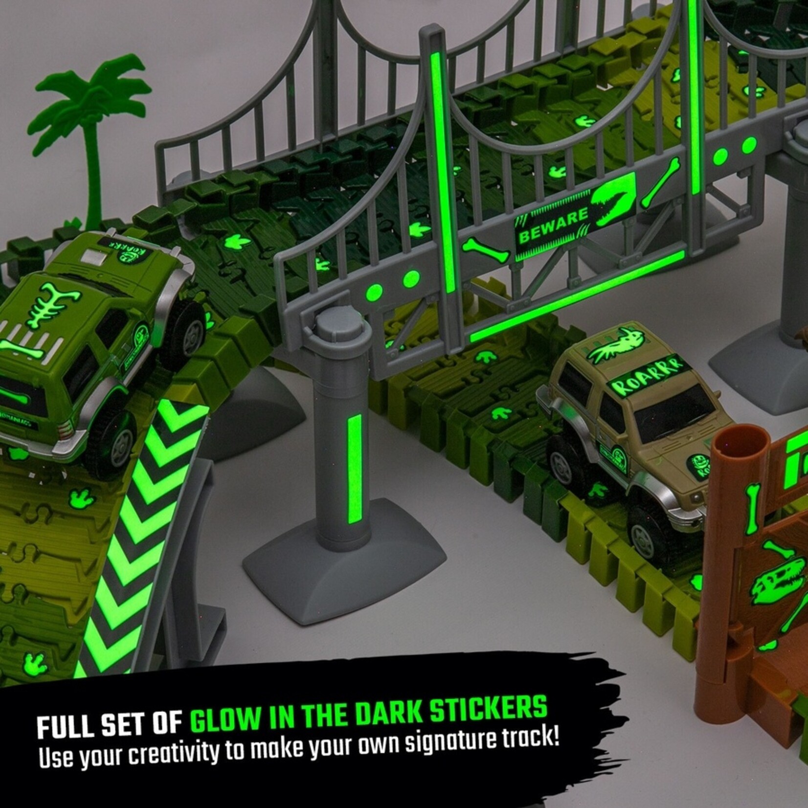 Jittery Git Jittery Git- Dino Race Car Track Set Toy