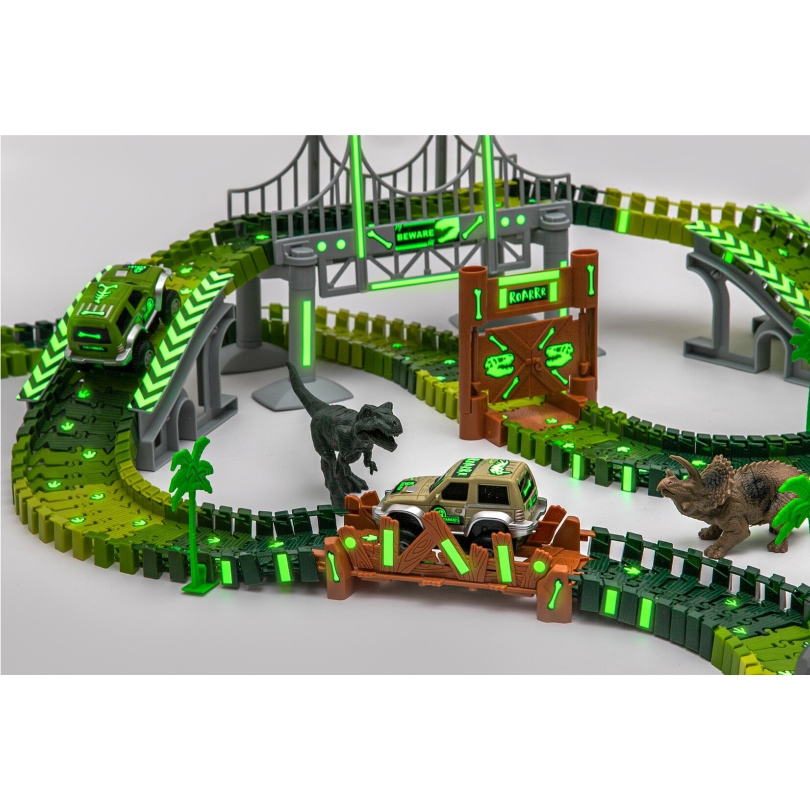 Jittery Git Jittery Git- Dino Race Car Track Set Toy