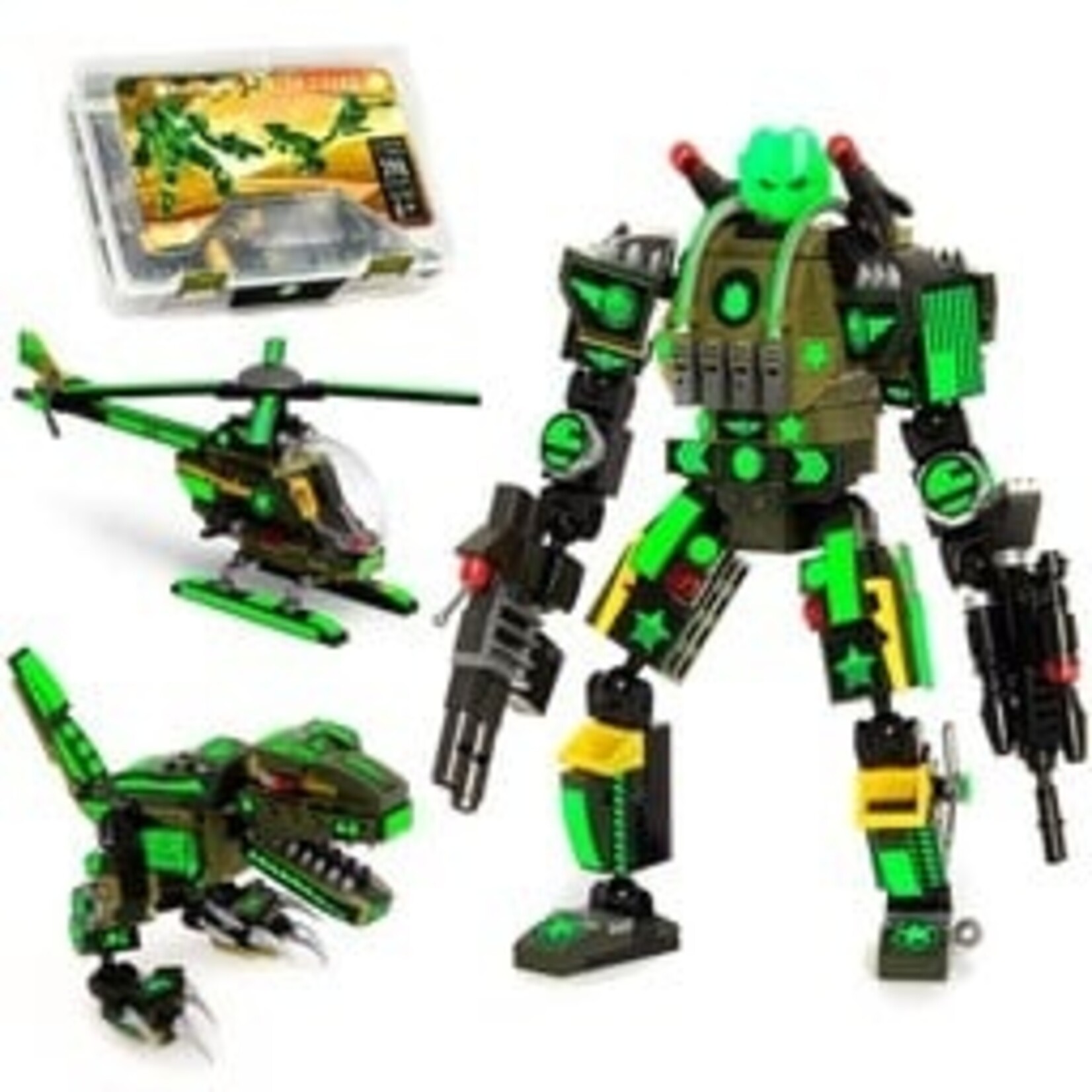 Jittery Git Jittery Git- Glow in the Dark Army Robot 3-in-1 Set (398 Pc) Alphazor