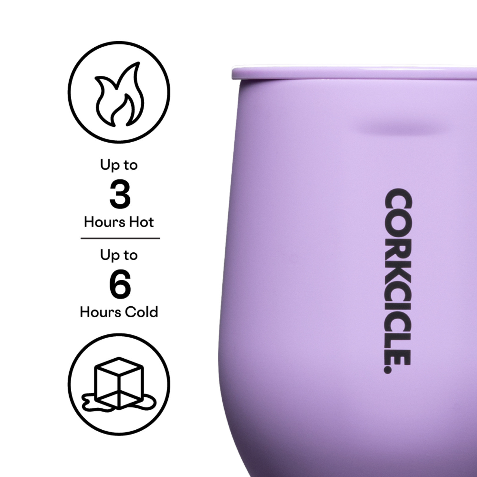 Corkcicle Corkcicle 12oz Stemless Wine Cup | Neon Lights Sun Soaked Lilac