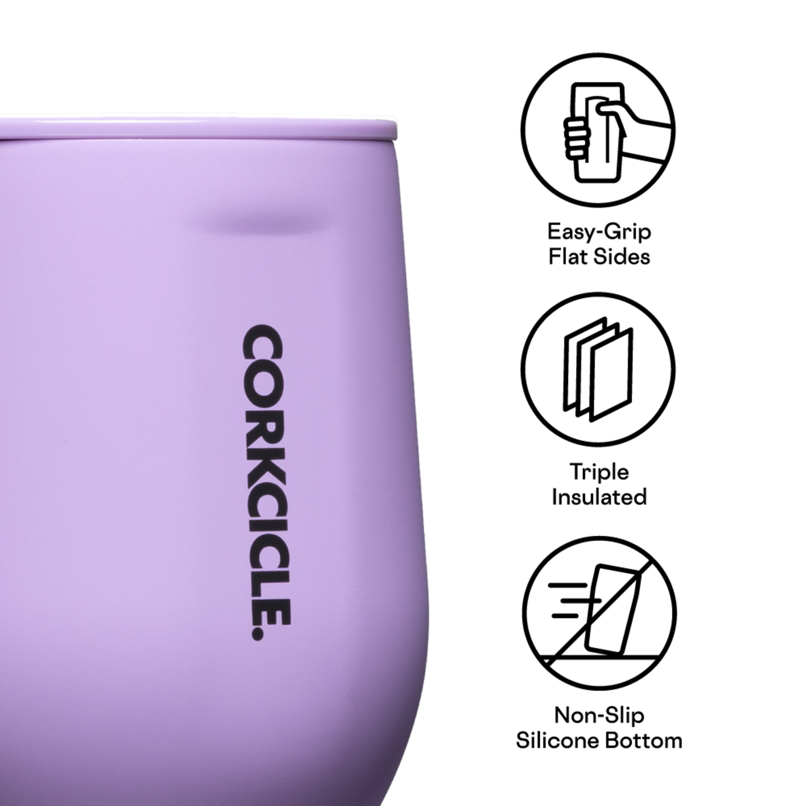 Corkcicle Corkcicle 12oz Stemless Wine Cup | Neon Lights Sun Soaked Lilac