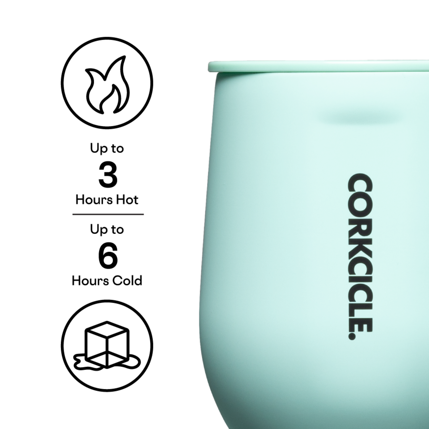 Corkcicle Corkcicle 12oz Neon Lights Stemless Wine Cup | Sun Soaked Teal