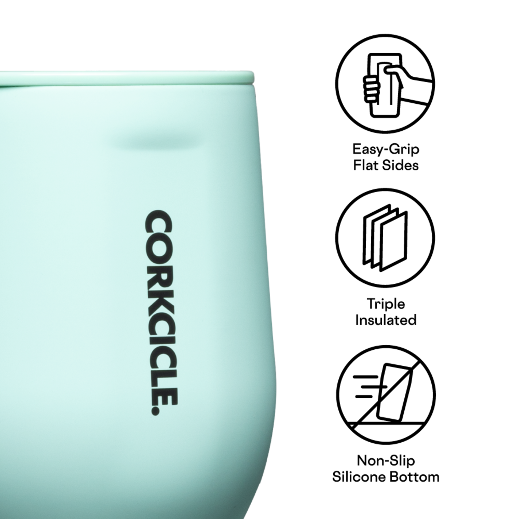 Corkcicle Corkcicle 12oz Neon Lights Stemless Wine Cup | Sun Soaked Teal