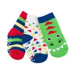 Zoocchini Comfort Terry Socks | Devin the Dinosaur 0-24M | 3 Pairs