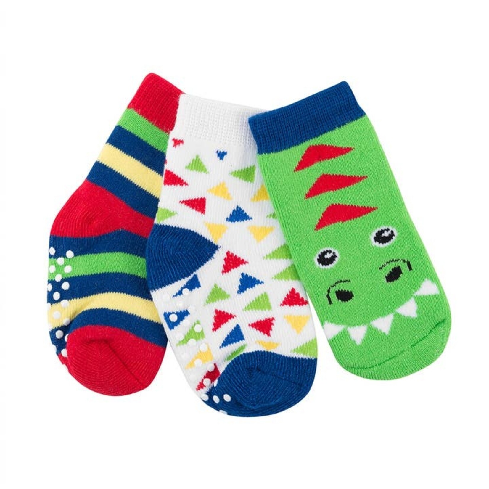 Zoocchini Zoocchini Comfort Terry Socks | Devin the Dinosaur 0-24M | 3 Pairs