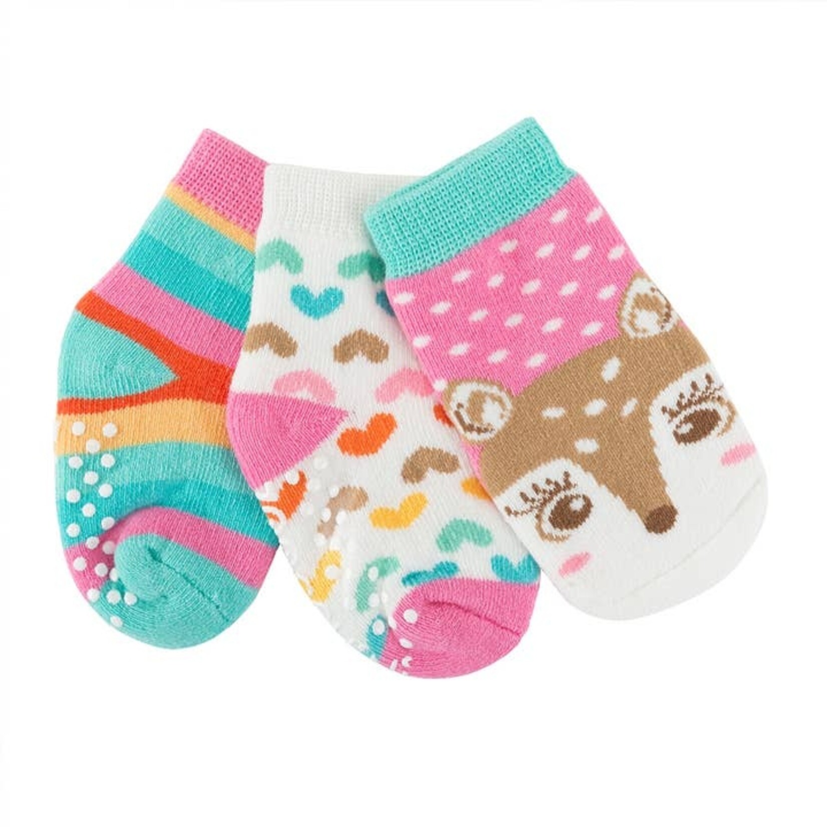Zoocchini Zoocchini Comfort Terry Socks | Fiona the Fawn 0-24M | 3 Pairs