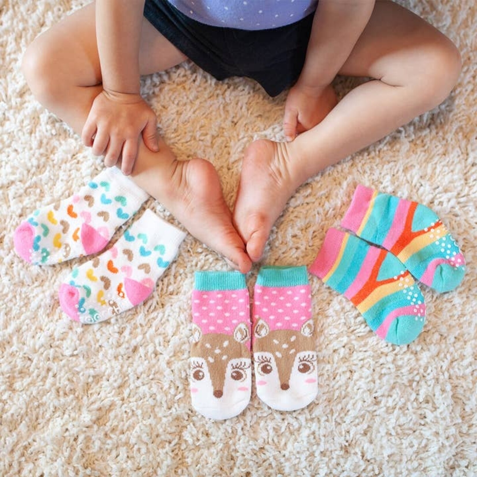 Zoocchini Zoocchini Comfort Terry Socks | Fiona the Fawn 0-24M | 3 Pairs