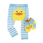 Zoocchini Crawler Legging/Sock Set | Puddles the Duck | 12-18 months