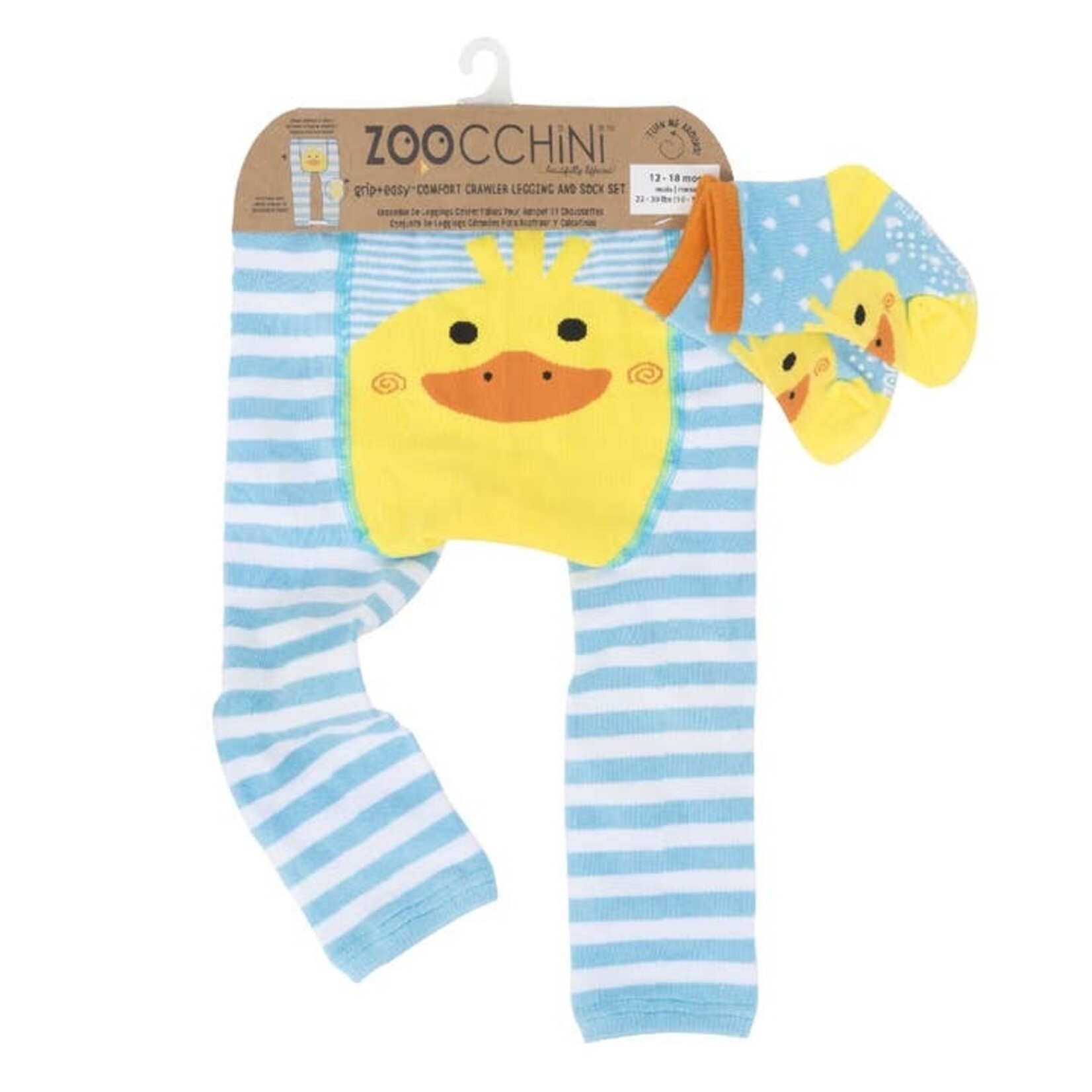 Zoocchini Zoocchini Crawler Legging/Sock Set | Puddles the Duck | 12-18 months