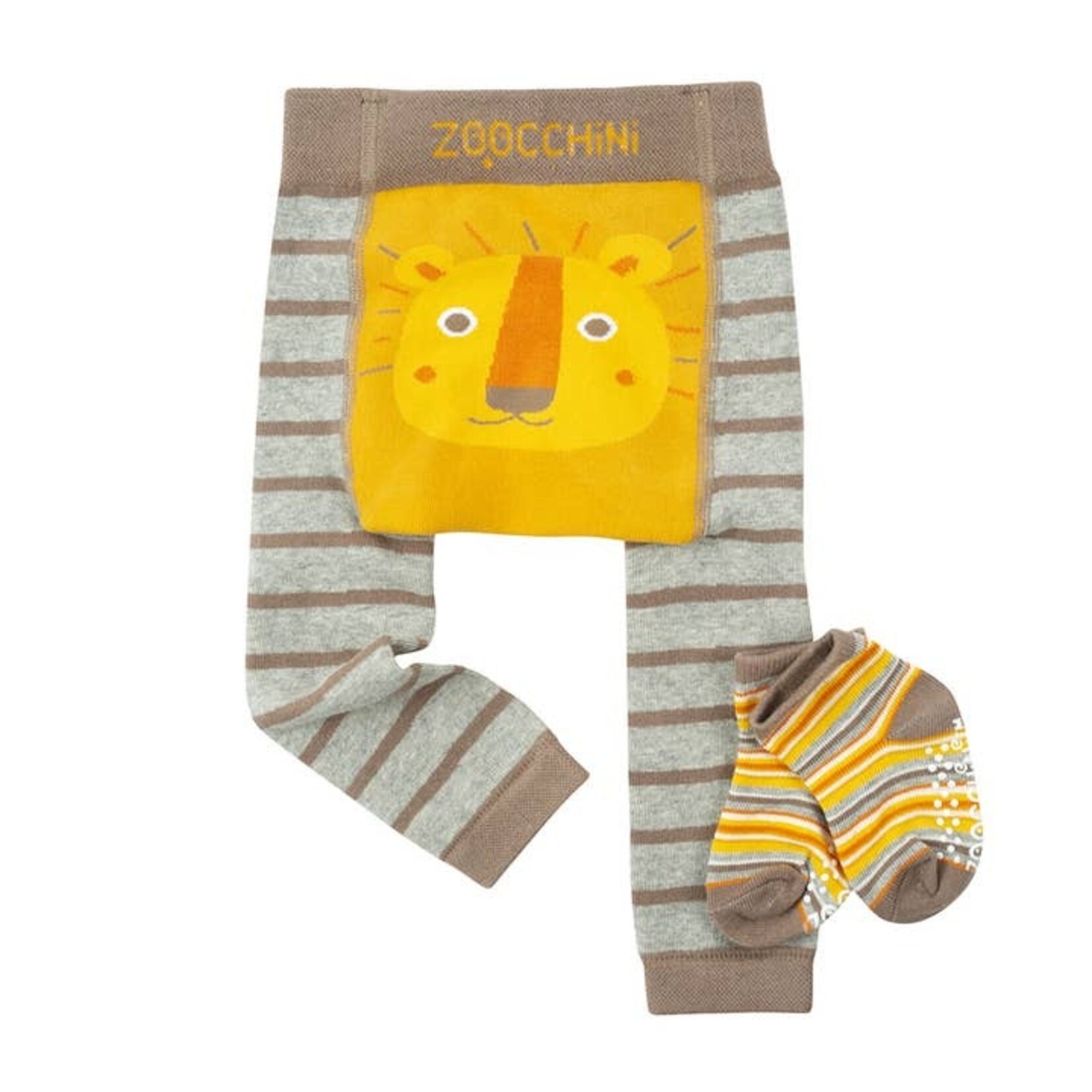 Zoocchini Zoocchini- Crawler Legging/Sock Set | Leo the Lion | 12-18 months