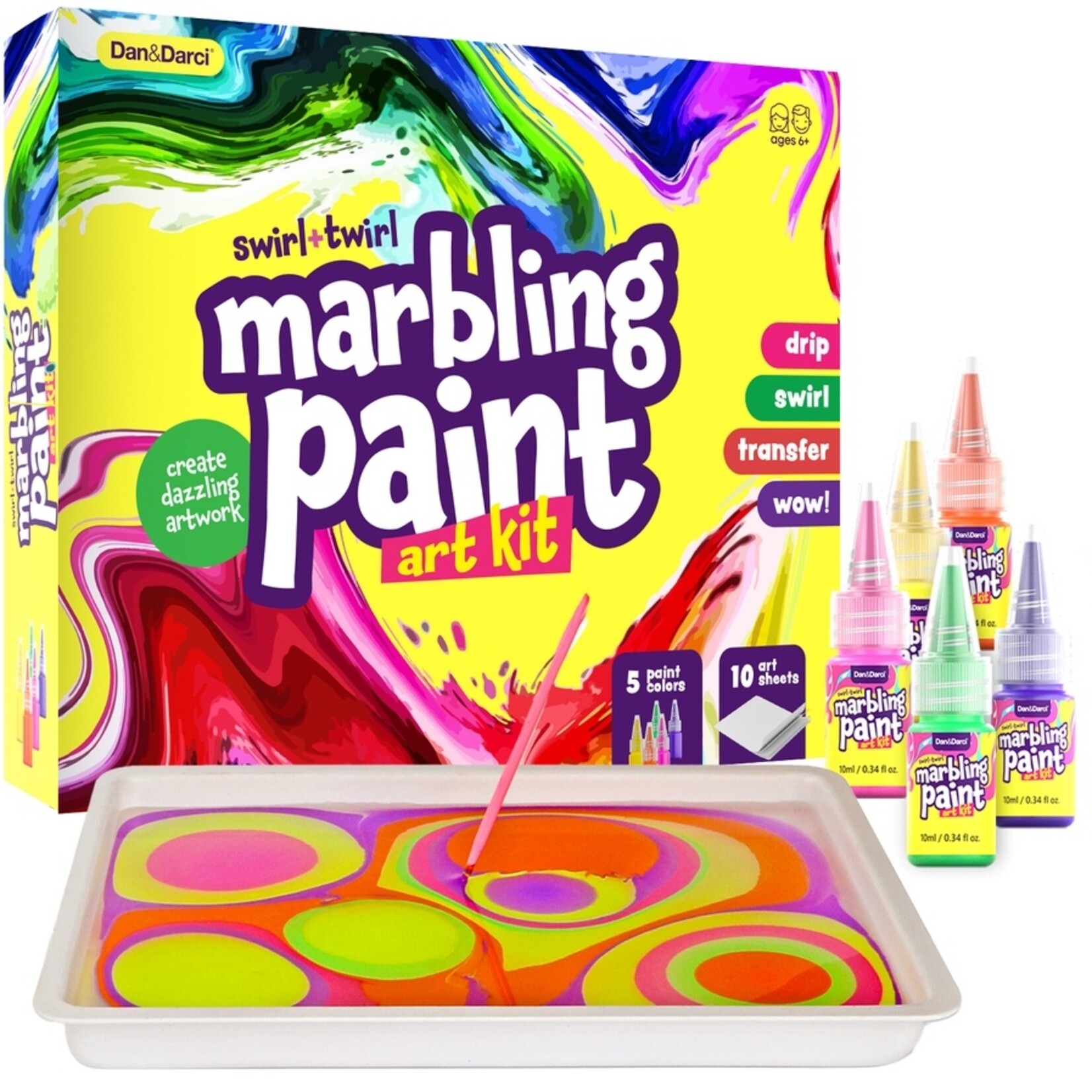 Dan & Darci Dan&Darci Marbling Paint Art Kit For Kids