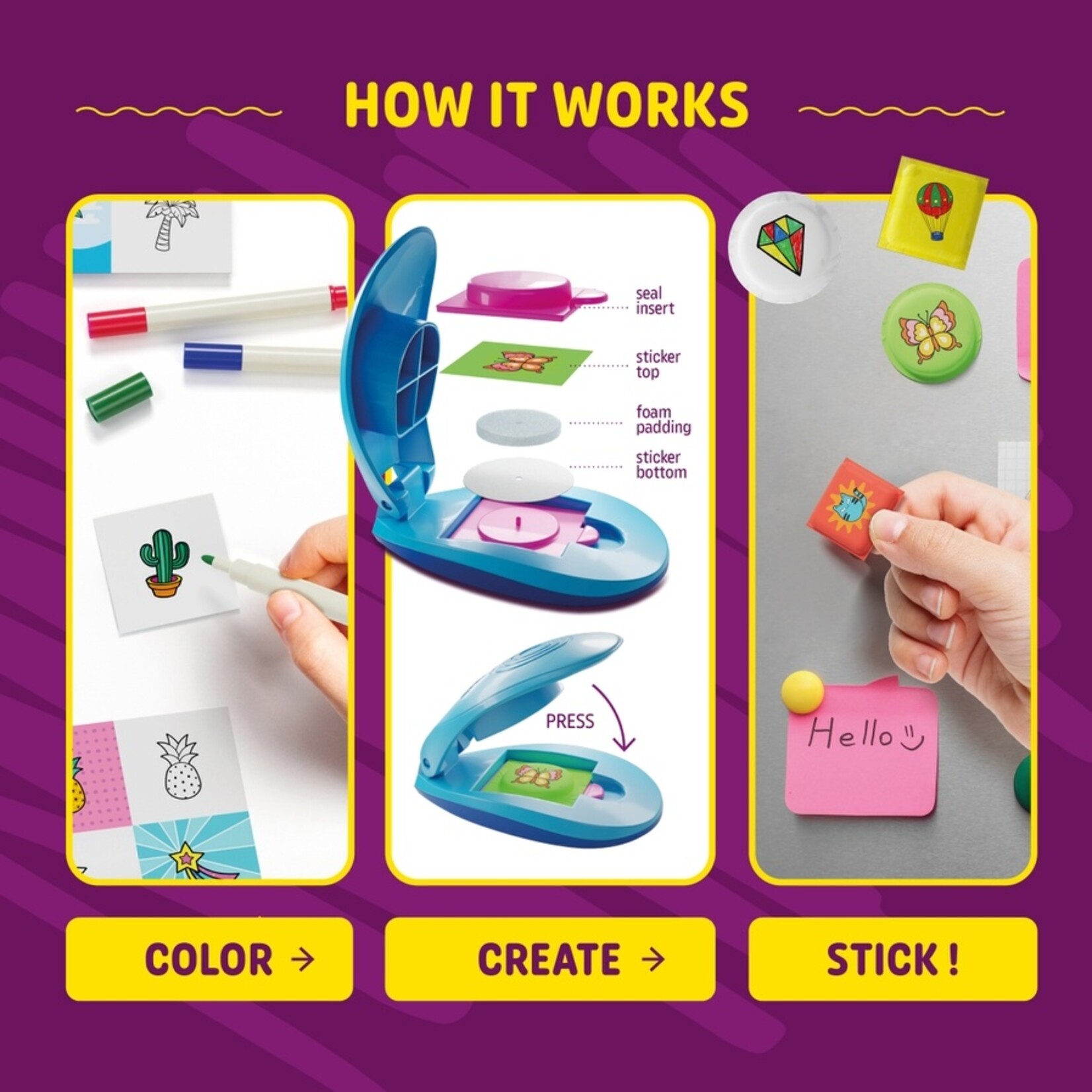 Dan & Darci Dan & Darci- Puffy Sticker Maker Kit For Kids - Make Your Own 3D