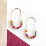 World Finds Kantha Wire Hoop Earrings