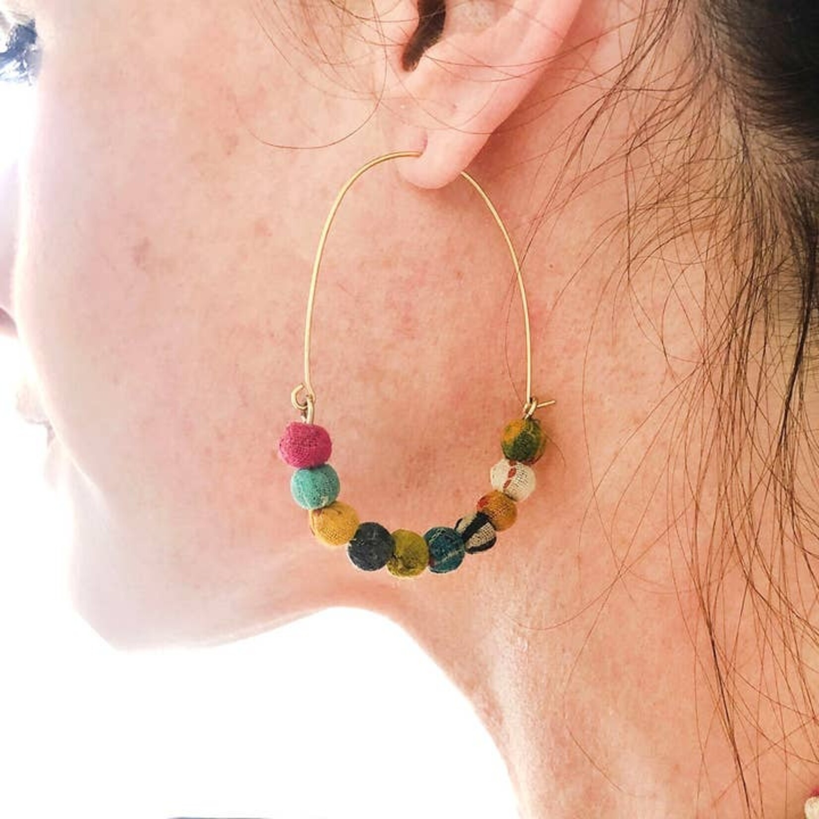 World Finds World Finds Kantha Wire Hoops