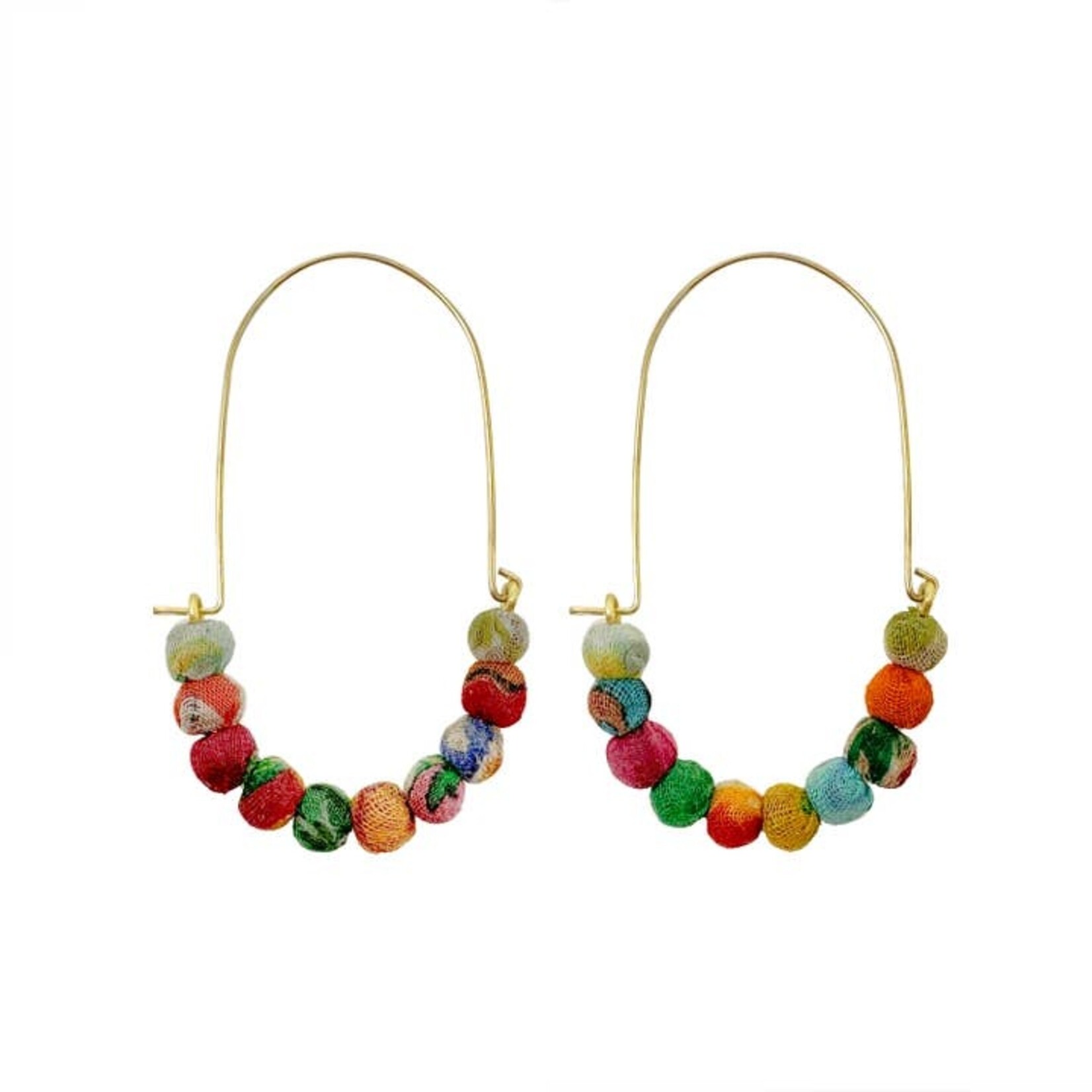 World Finds World Finds Kantha Wire Hoops