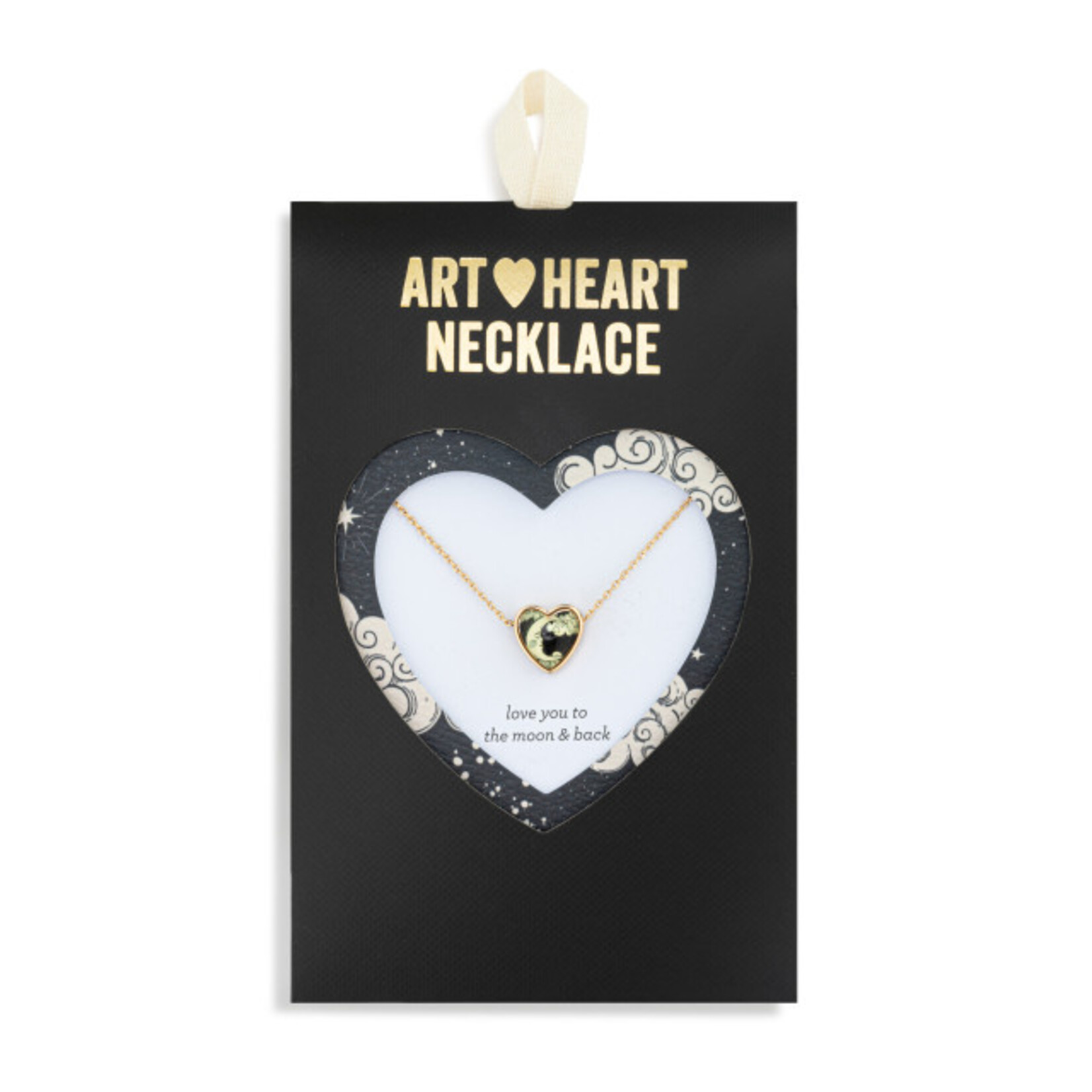 Demdaco Demdaco- Art Heart Necklace - Moon and Back