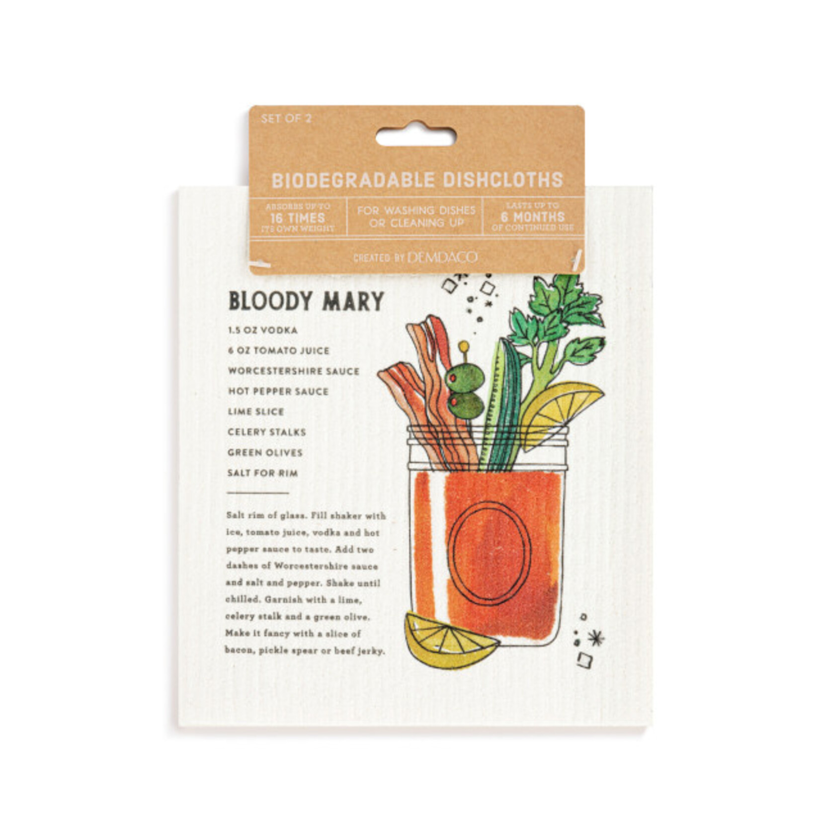 Demdaco Demdaco- BioDishCloths Set of 2 - Bloody Mary