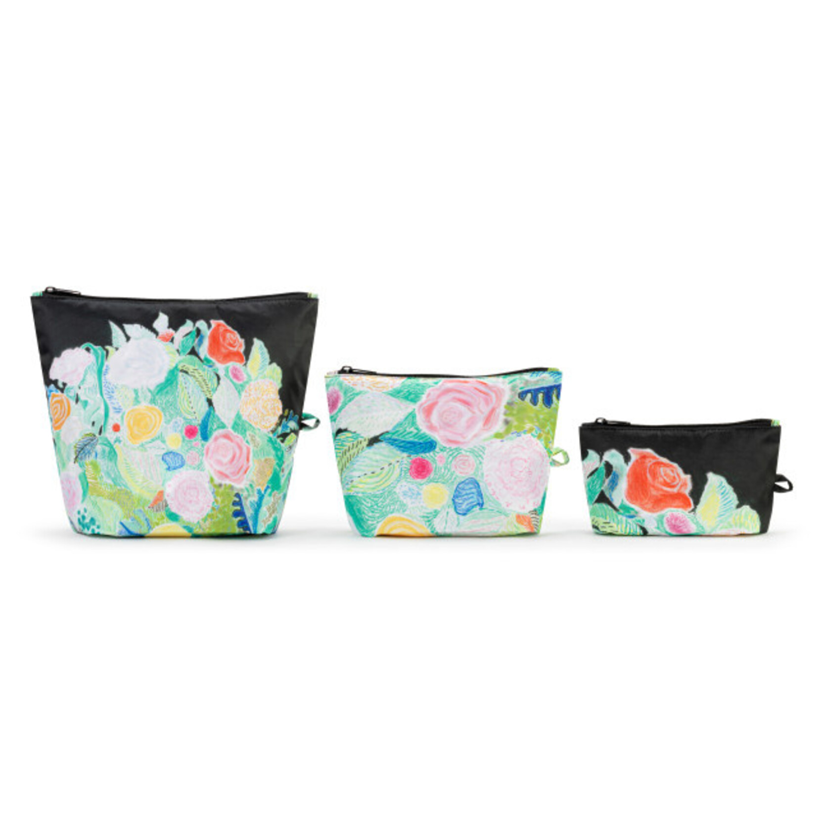 Demdaco Demdaco- ArtLifting Pouch Set Black Floral