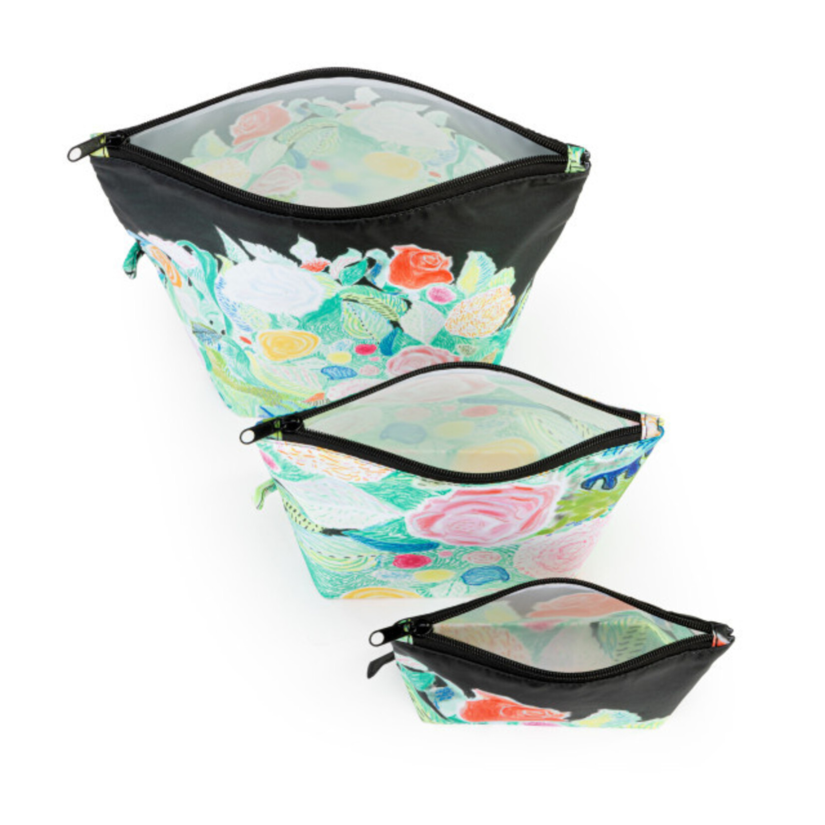 Demdaco Demdaco- ArtLifting Pouch Set Black Floral