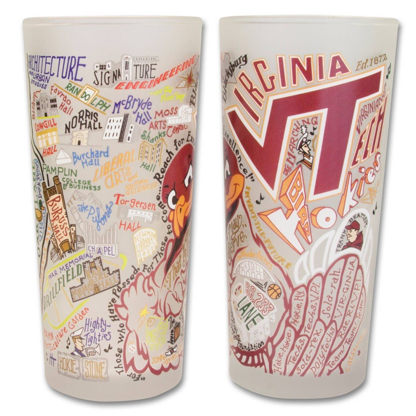 Cat Studio Cat Studio- Virginia Tech Collegiate Drinking Glass