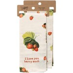 Primitives by Kathy I Love You Berry Much Kitchen Towel