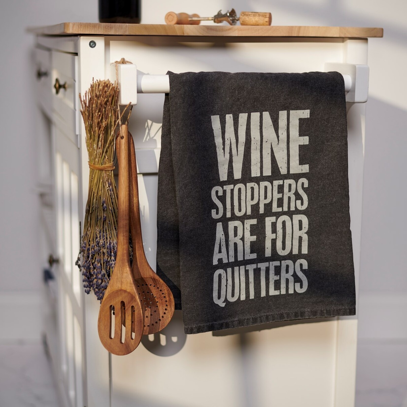 Primitives by Kathy Primitives by Kathy-Wine Stoppers Are For Quitters Kitchen Towel