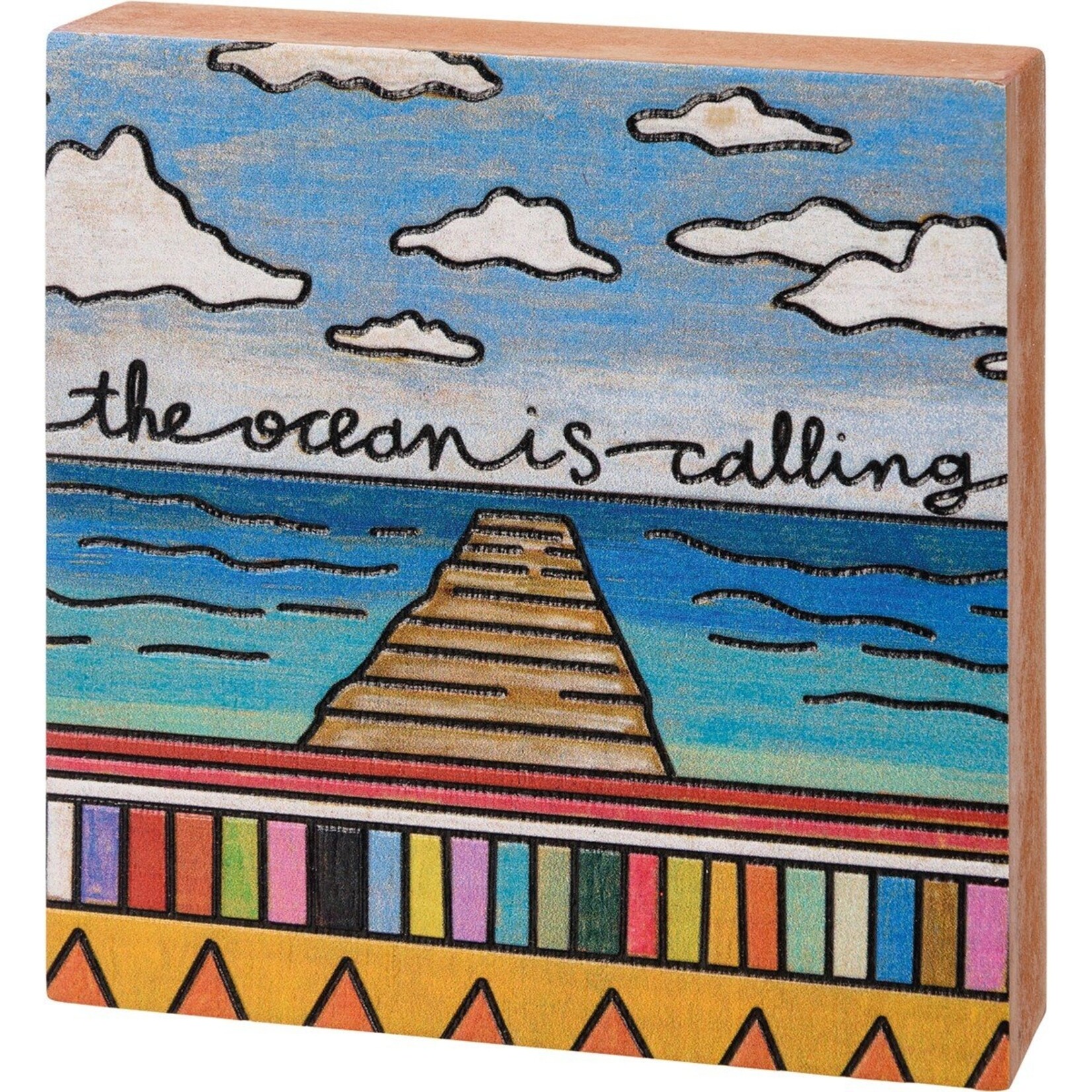 Primitives by Kathy Primitives by Kathy- The Ocean Is Calling Block Sign
