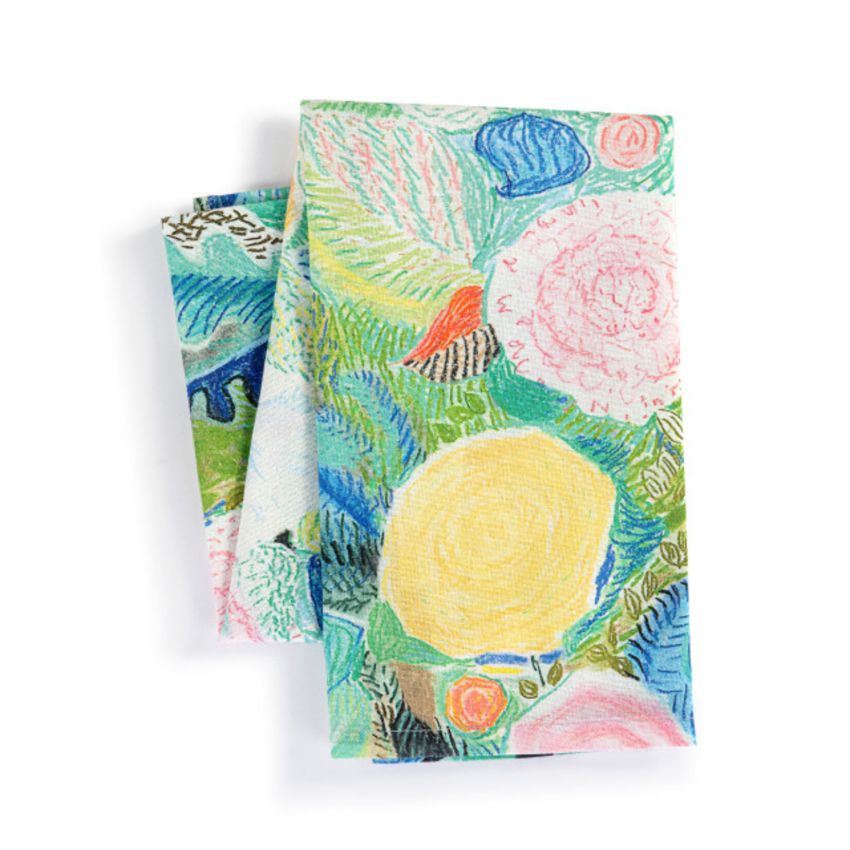 Demdaco Demdaco-ArtLifting Tea Towel - Floral Black