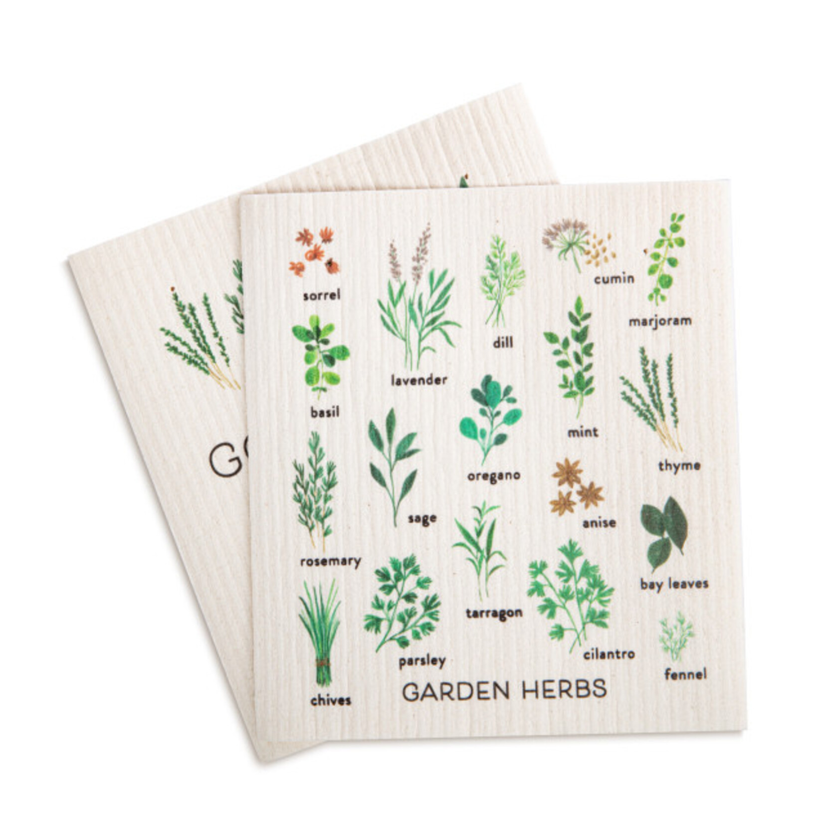 Demdaco Demdaco-Biodegradable Dish Cloths Set of 2 - Garden Herbs