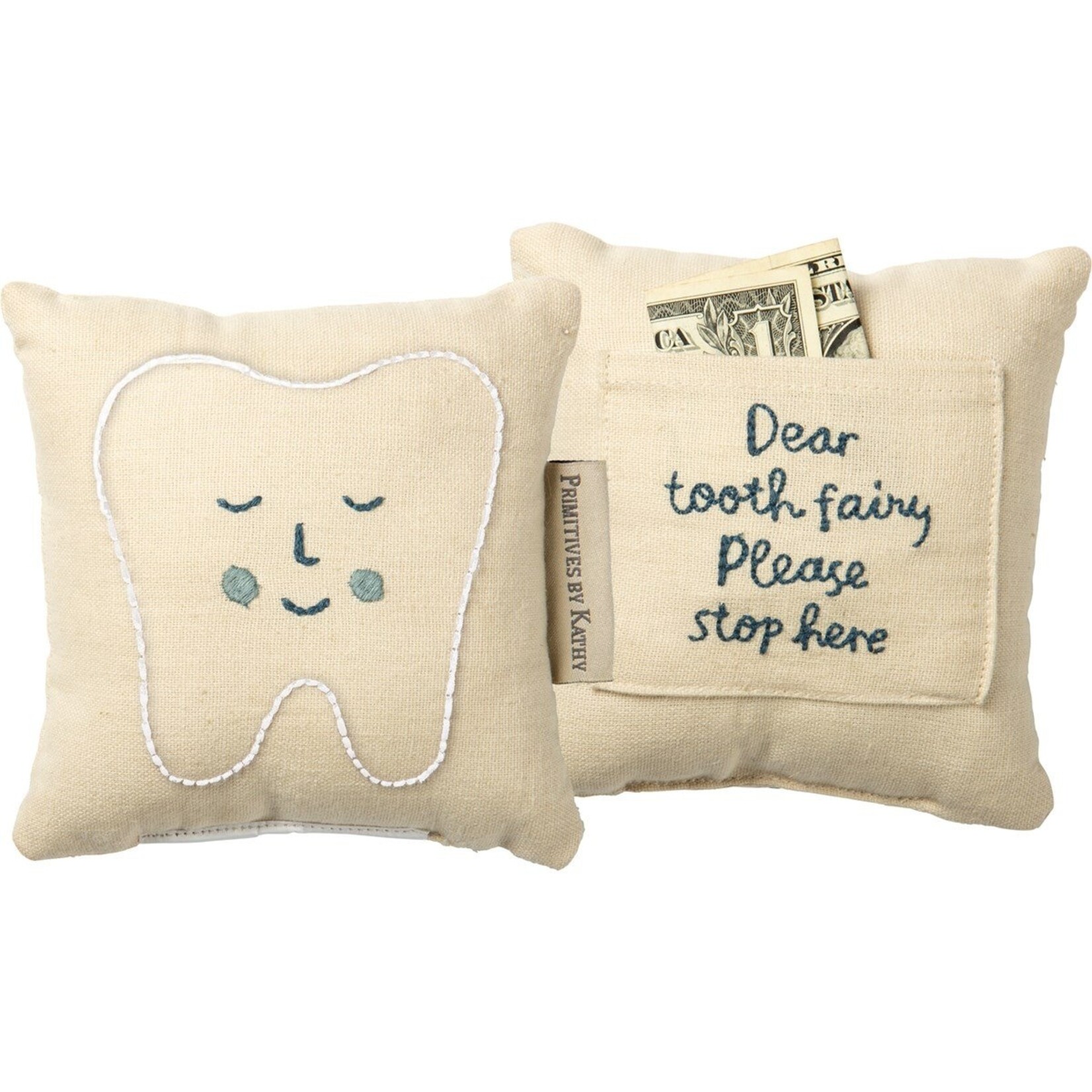 Primitives by Kathy Primitives by Kathy- Tooth Fairy Pillow- Blue
