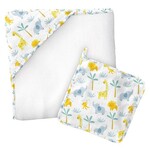 Stephen Joseph Hooded Towel with Washcloth | Zoo