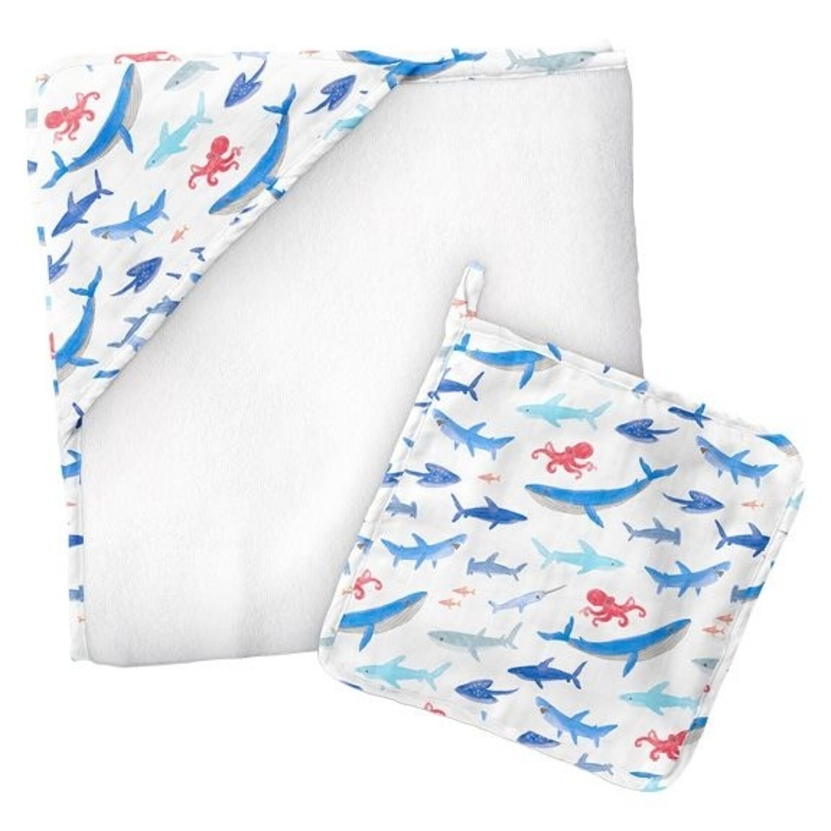 Stephen Joseph Stephen Joseph-Hooded Towel with Washcloth -Shark
