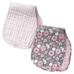 Stephen Joseph Burp Cloth Set | Charcoal Flower